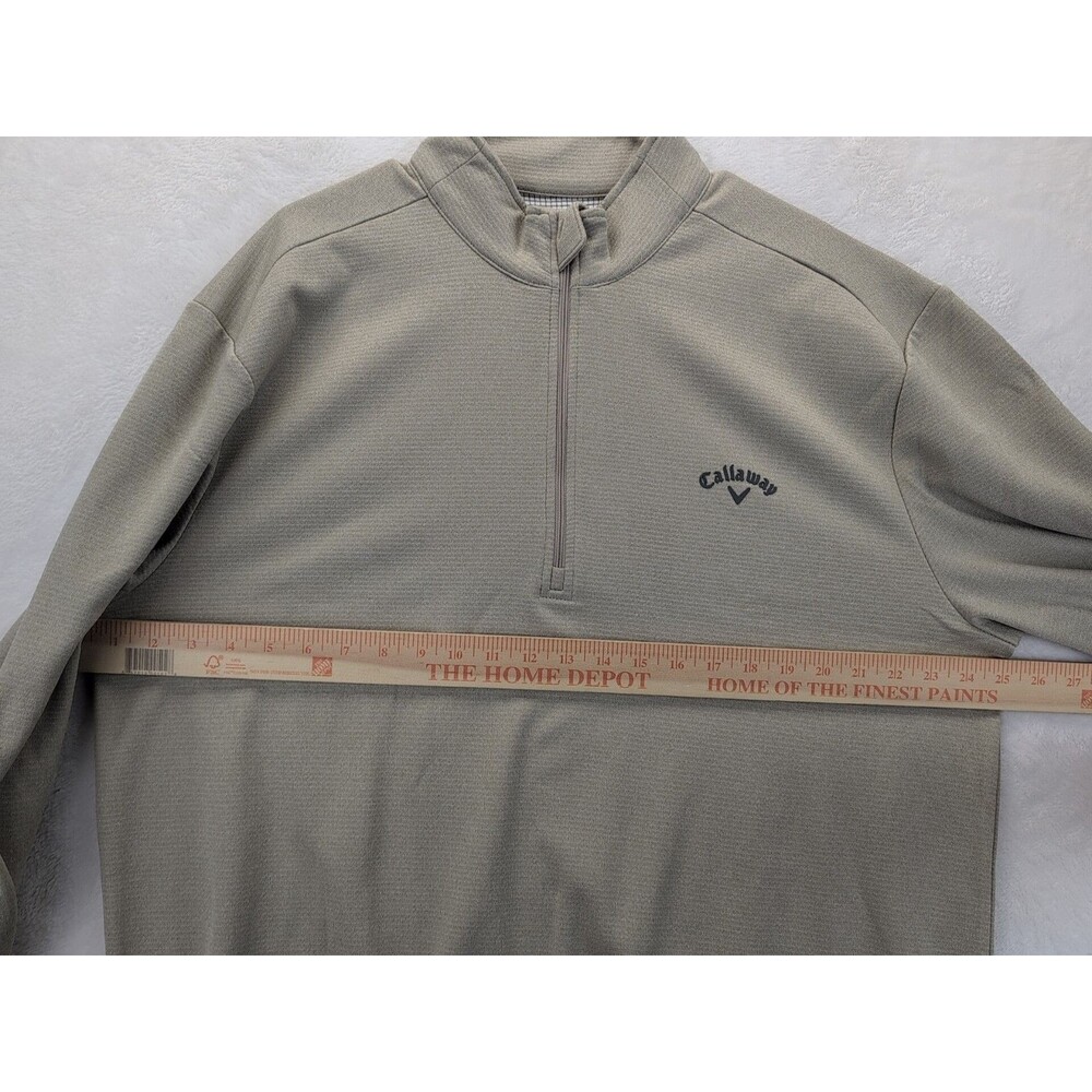 Callaway Mock Neck Long Sleeve Pullover Quarter Zip Men's Size XL Beige - Picture 7 of 13